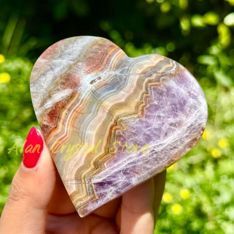 Natural Amethyst agate Heart.1PC