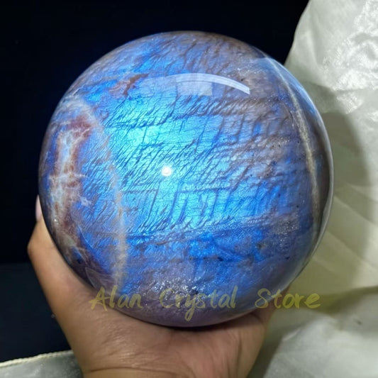 Large Size Blue Moon Stone Sphere 1PC