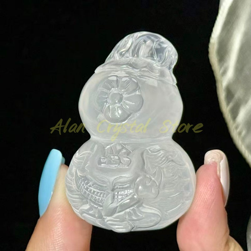 Natural Clear Quartz Nine-tailed Fox Gourd