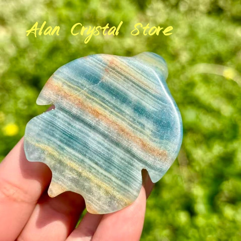 Blue Onyx Turtle Carving