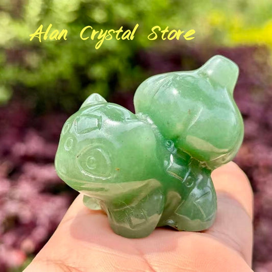 Green Aventurine Bulbasaur Carving
