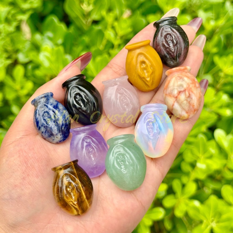 3CM Natural Crystal Quartz Gate of Life Carving.10PCS