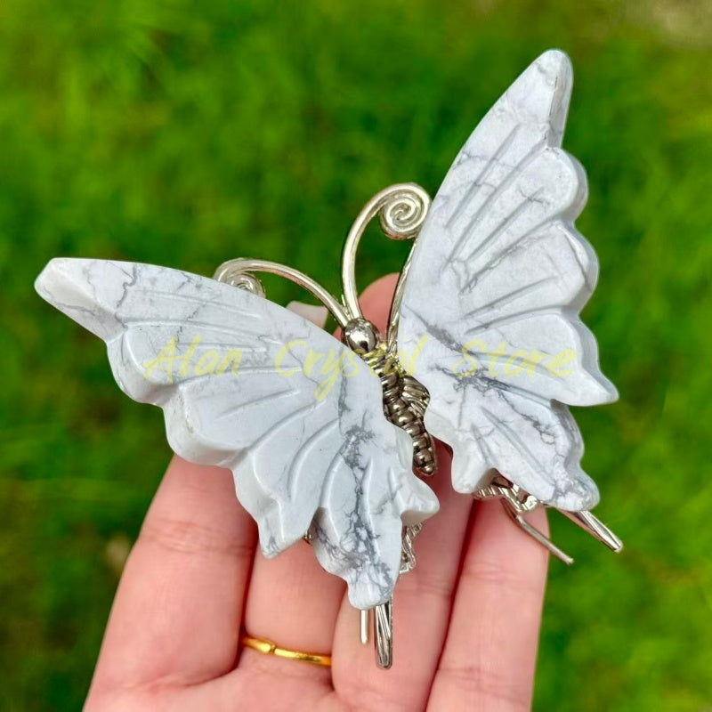 Natural Howlite Butterfly 1PC