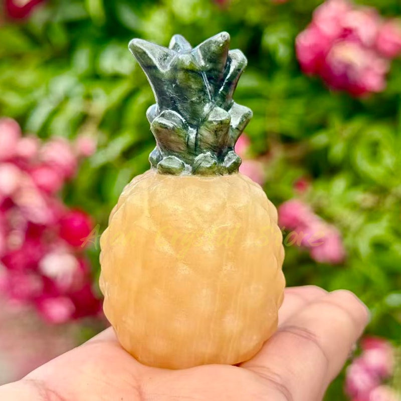 Yellow Calcite Pineapple Carving