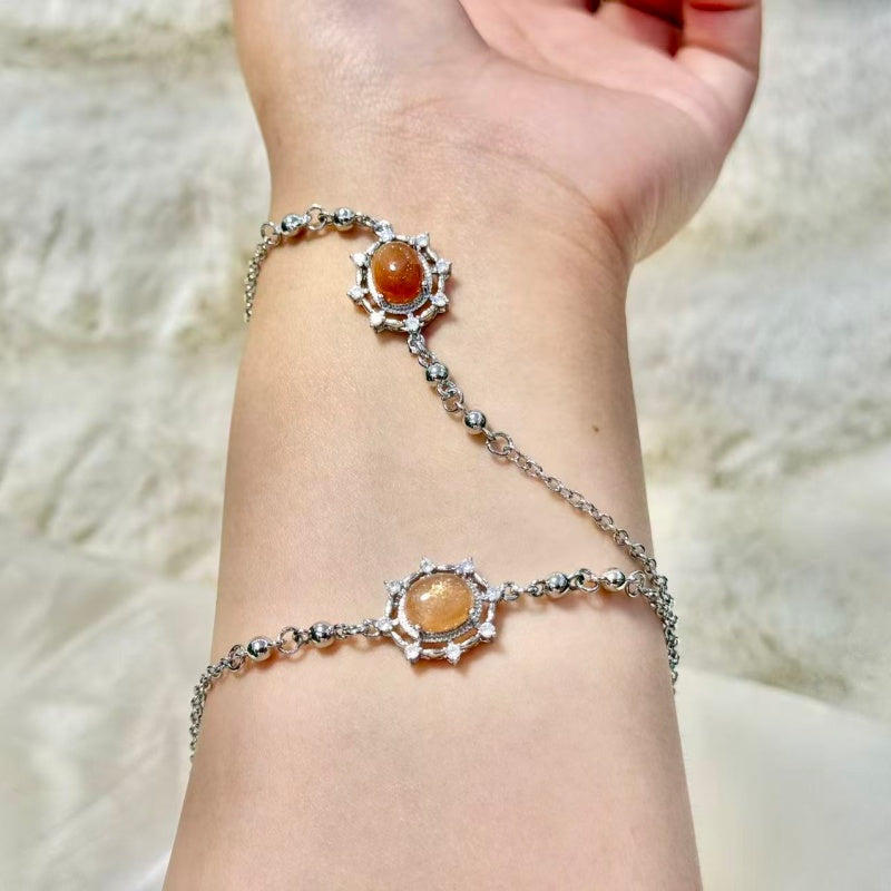 Natural Golden Sun Stone Bracelet.