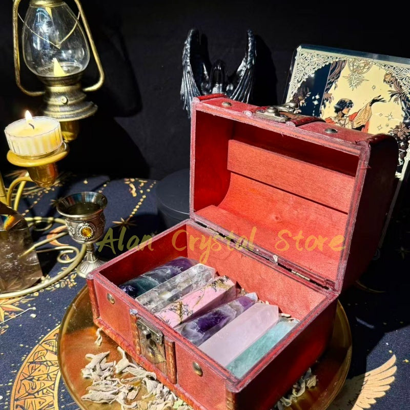 Natural Crystal Tower Treasure Box,Energy Blessing,Witch's Energy Crystal Box
