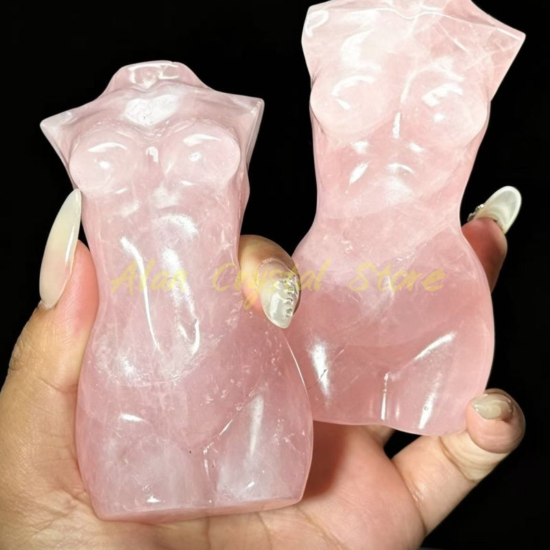 Rose Quartz Female Body Carving