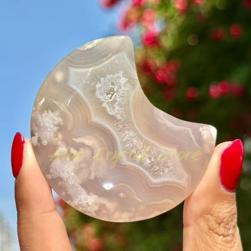 Cherry Blossom Agate Moon
