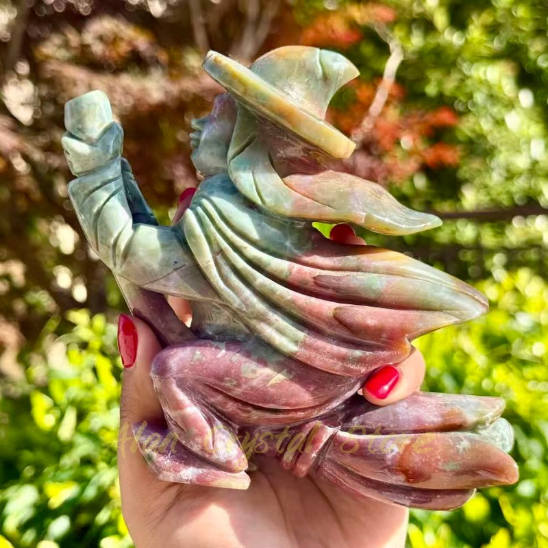 Ocean Jasper Wizard Carving