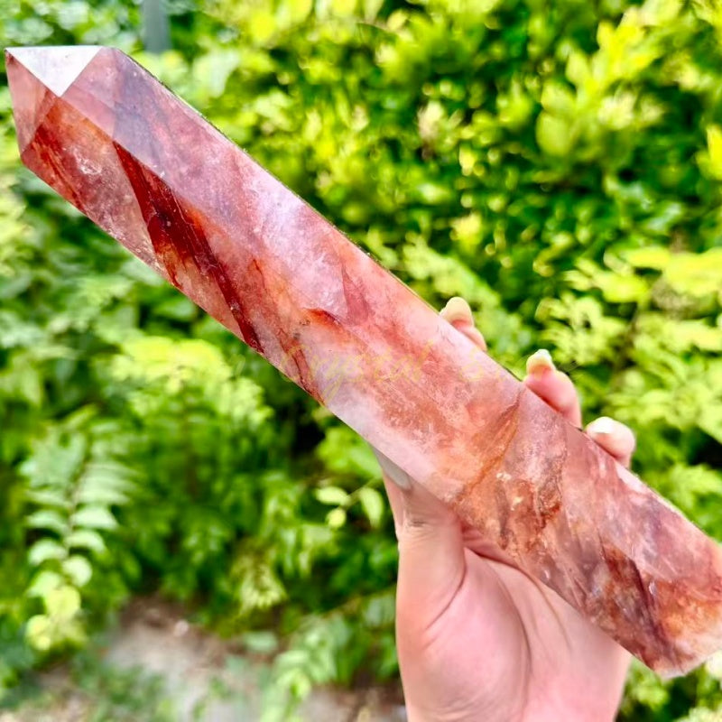 Natural Red fire Quartz Tower,large size crystal Tower.