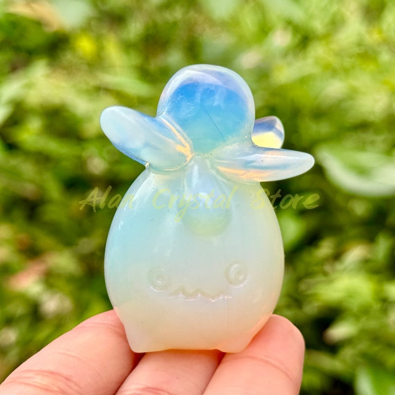 Natural Crystal Quartz Oddish Carving.1PC