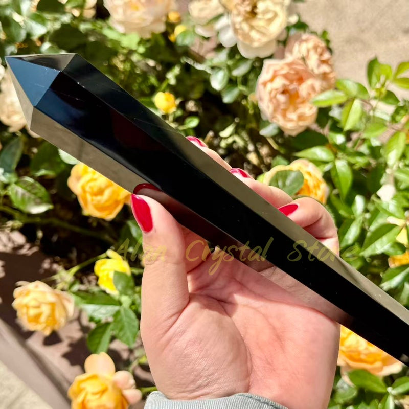 Black ObsIdian Wand Healing Decoration
