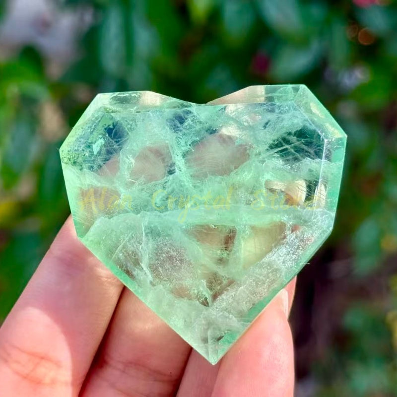 Crystal Facet Heart Carving