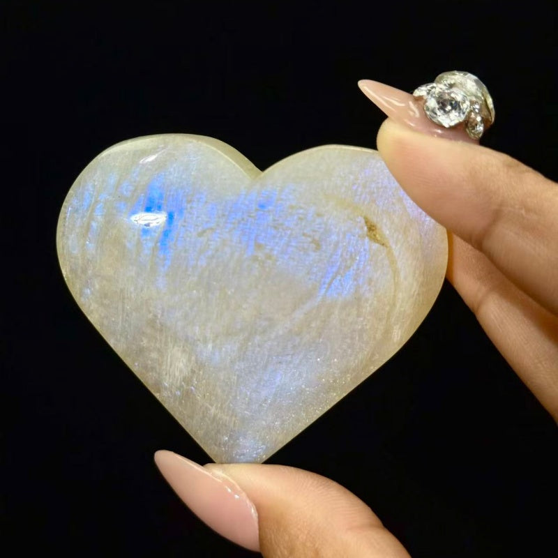 Natural MoonStone Heart.