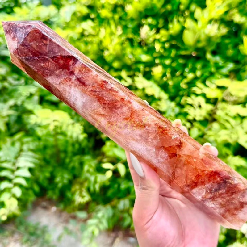 Natural Red fire Quartz Tower,large size crystal Tower.