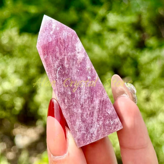 Natural Plum Tourmaline Tower Carving.1PC