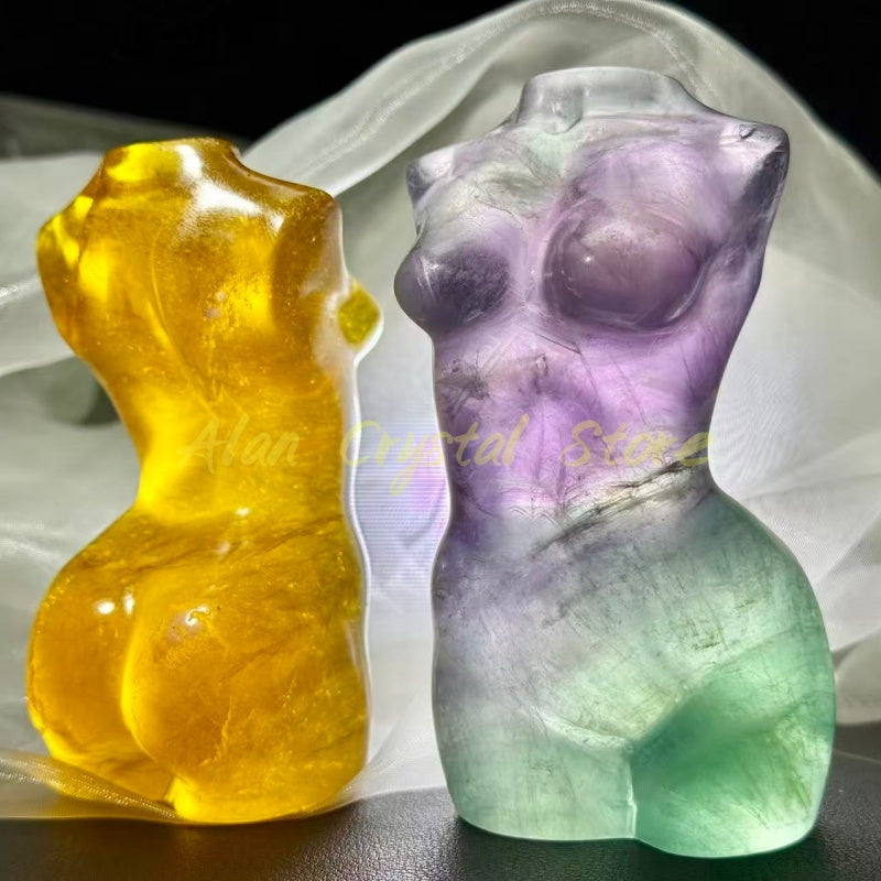 Rainbow Fluorite Female Body Carving