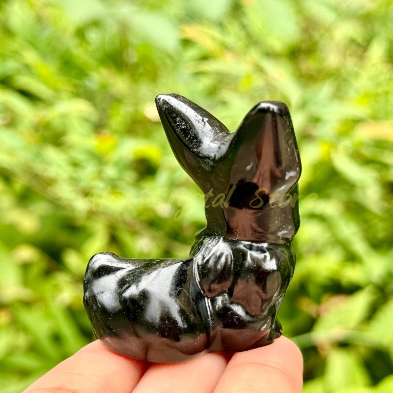Natural Obsidian Eevee,Pokemon Carving.1PC