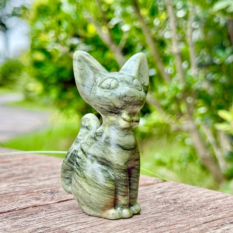 Natural Hsiuyen Jade Gigi Cat Carving.1PC