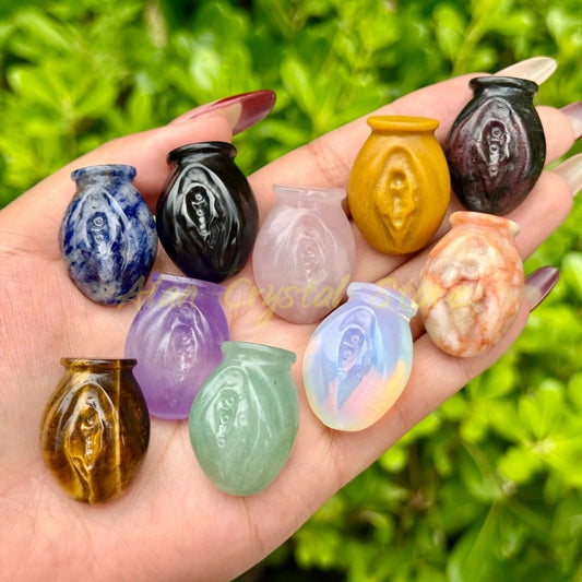 3CM Natural Crystal Quartz Gate of Life Carving.10PCS