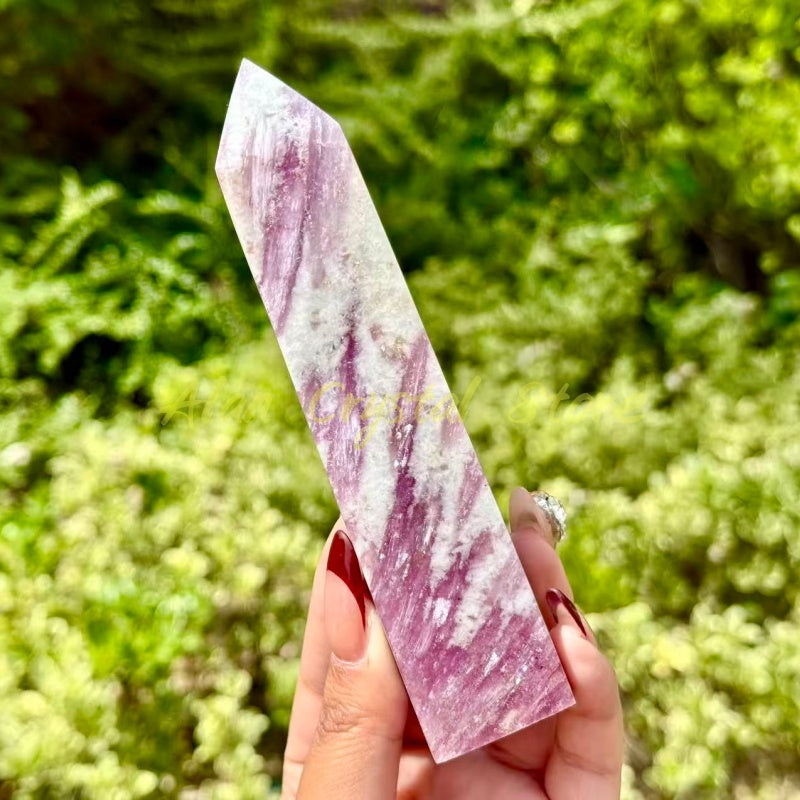 Natural Plum Tourmaline Tower Carving.1PC