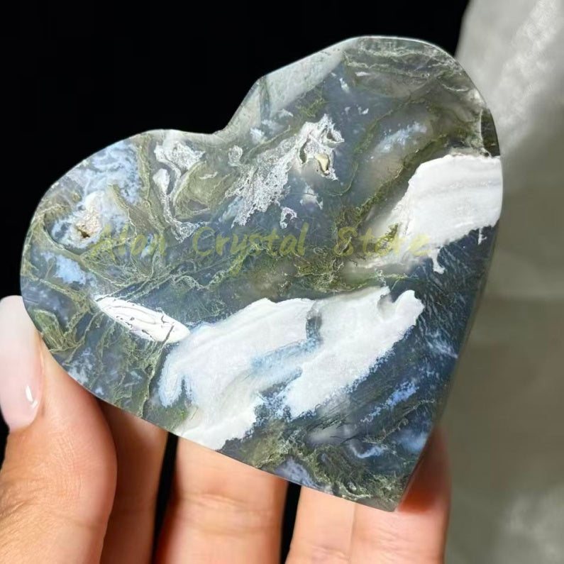 Moss Agate Heart