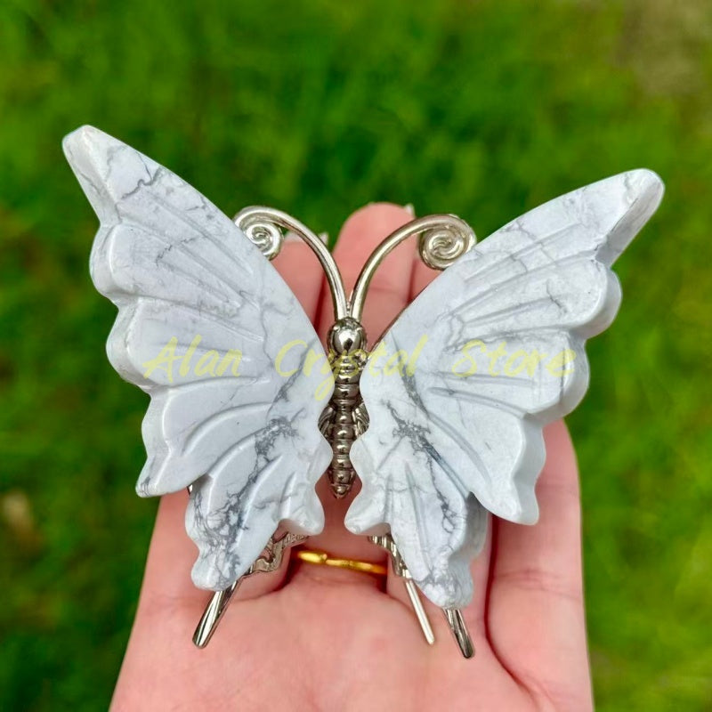 Natural Howlite Butterfly 1PC