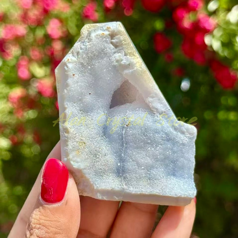 Blue Lace Agate Geode Raw Stone