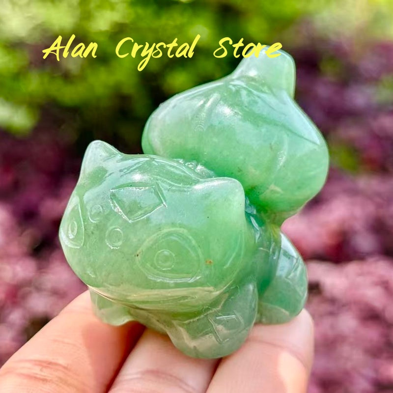 Green Aventurine Bulbasaur Carving