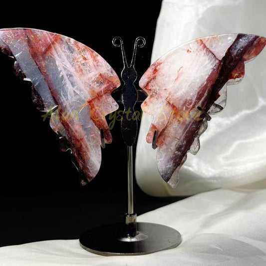 Red Fire Quartz Butterfly Wings