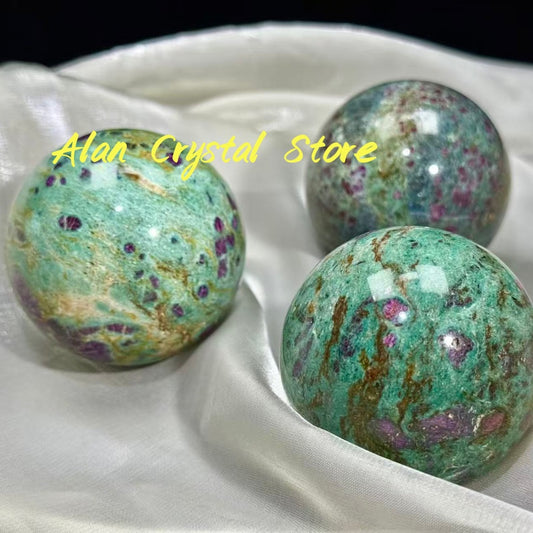Natural Ruby Fuchsite Sphere