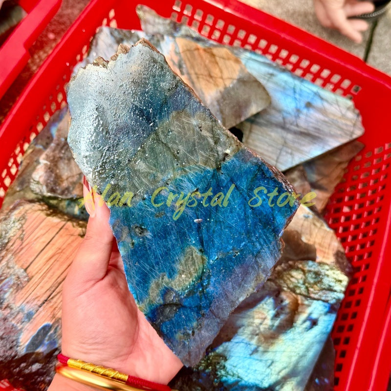 Natural Labradorite Slice.