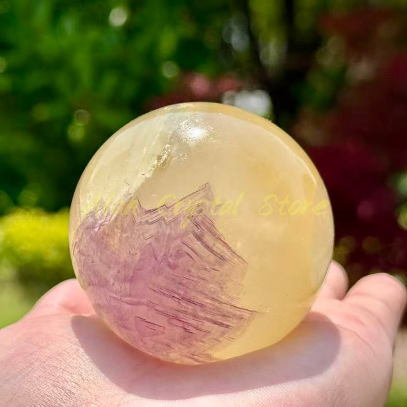 Rainbow Yellow Fluorite Sphere