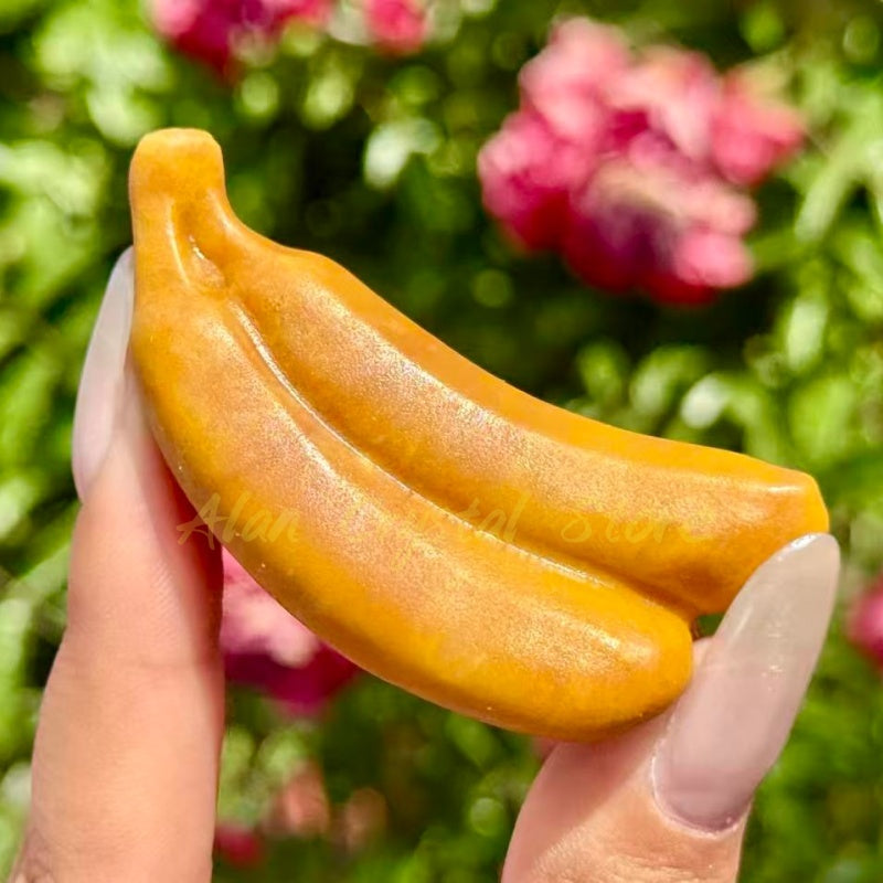 Yellow Jade Banana Carving