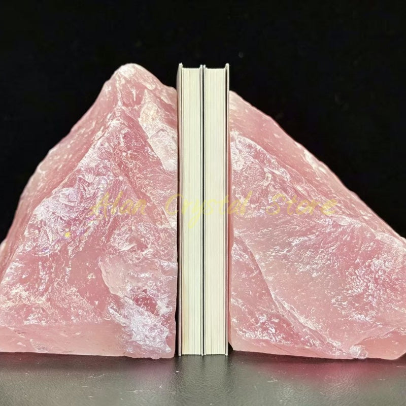 Raw Rose Quartz Bookshelf