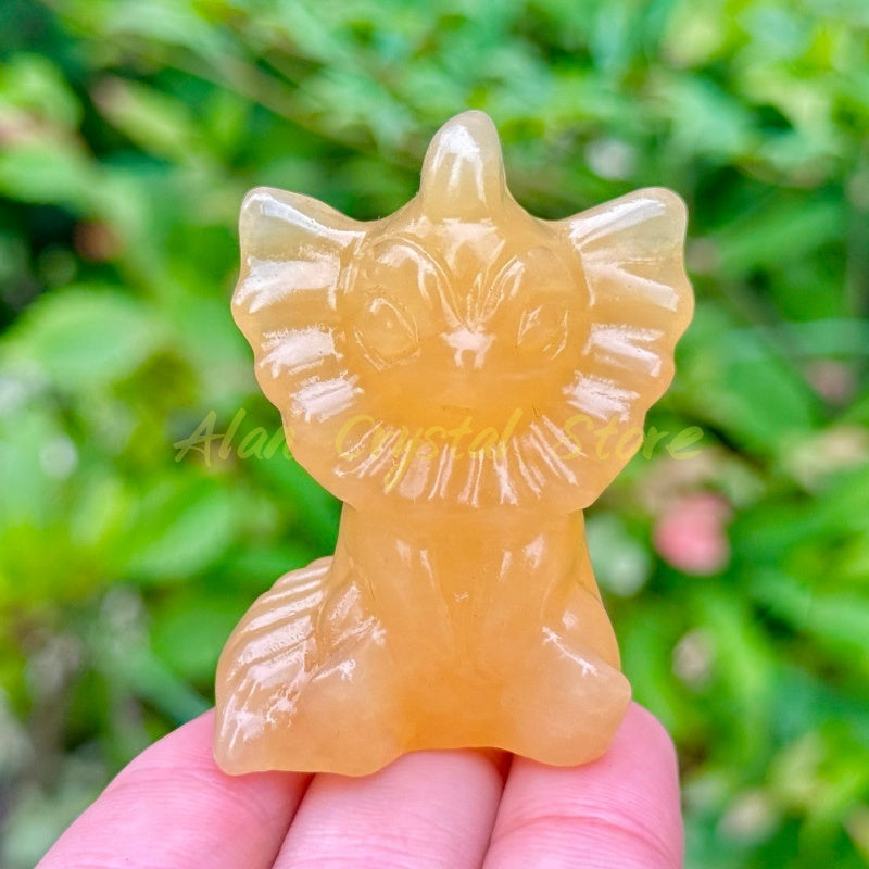 Natural Yellow Calcite Vaporeon Carving.1PC