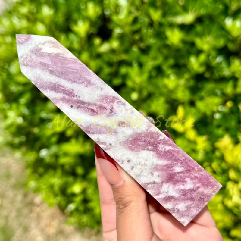 Natural Plum Tourmaline Tower Carving.1PC