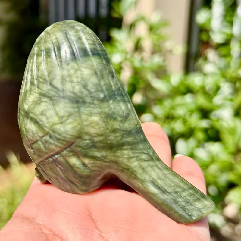 Green Jade Bird Carving