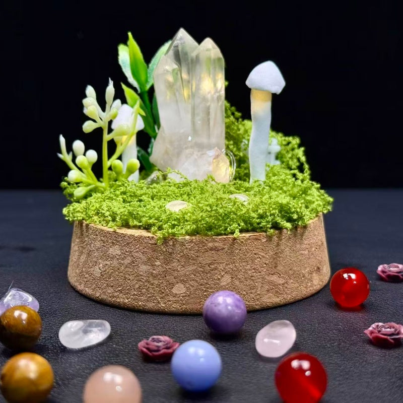 Natural Clear Quartz Cluster Night Light.
