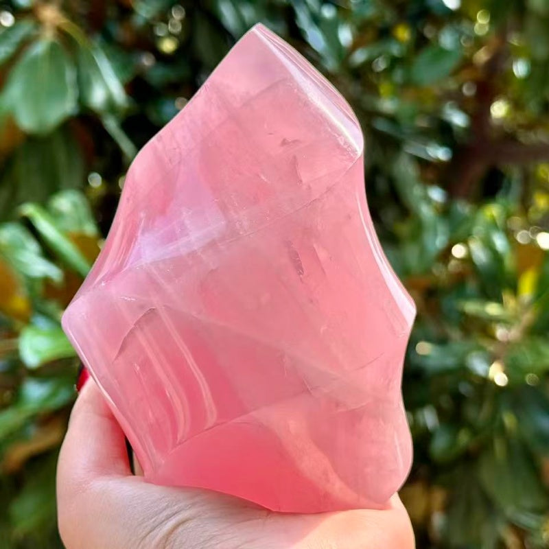 Natural Rose Quartz Torch.