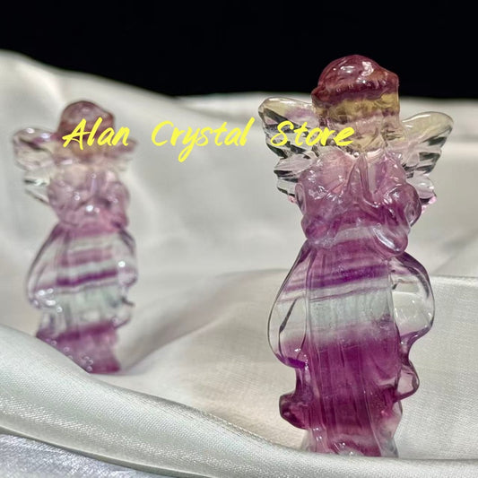 Candy Fluorite Angel Carving