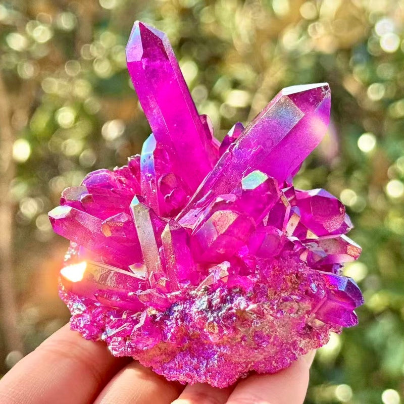 Electroplate Crystal Quartz Cluster.1PC