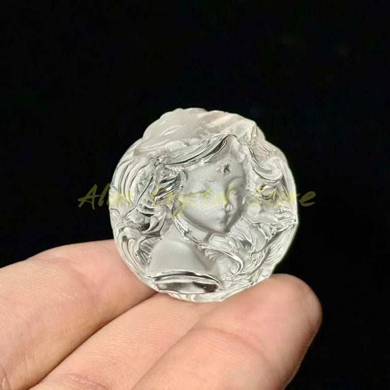 Natural Clear Quartz Spirit Fox Ball,High Quality Clear Quartz.