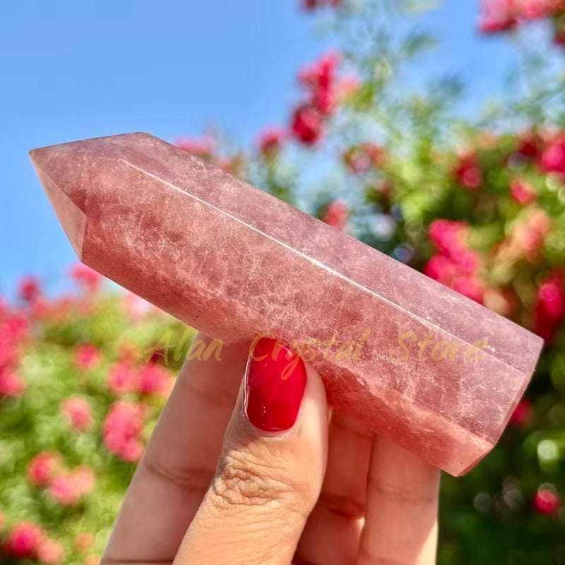 Natural Strawberry Quartz Points