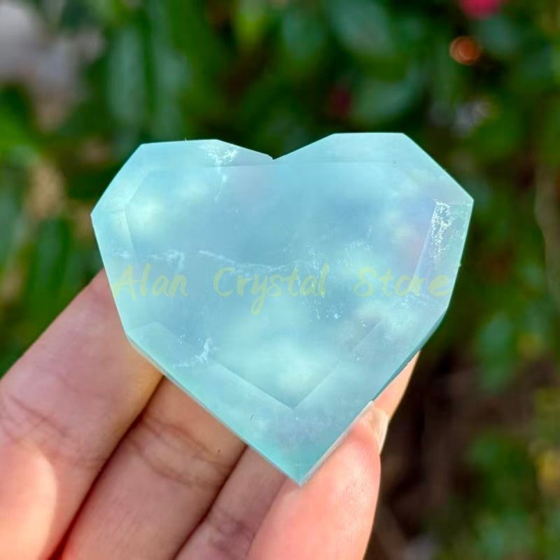 Crystal Facet Heart Carving