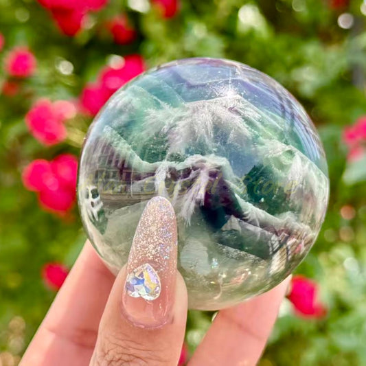 Feather Fluorite Sphere