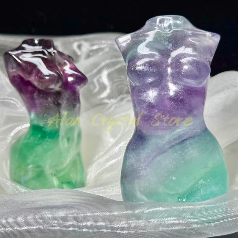Rainbow Fluorite Female Body Carving