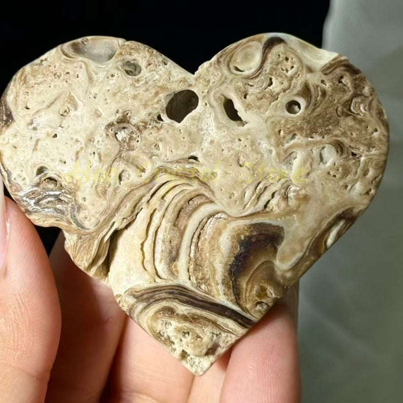 Amber Calcite Heart