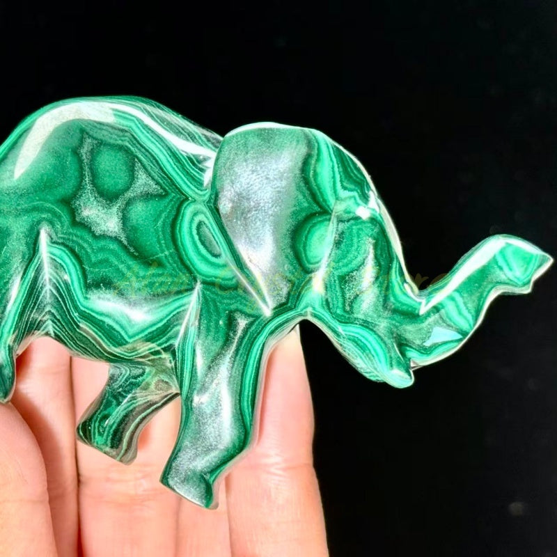 Malachite Elephant Carving