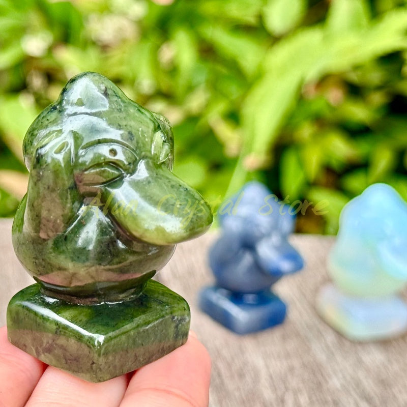 Crystal Quartz Psyduck Carving.1PC